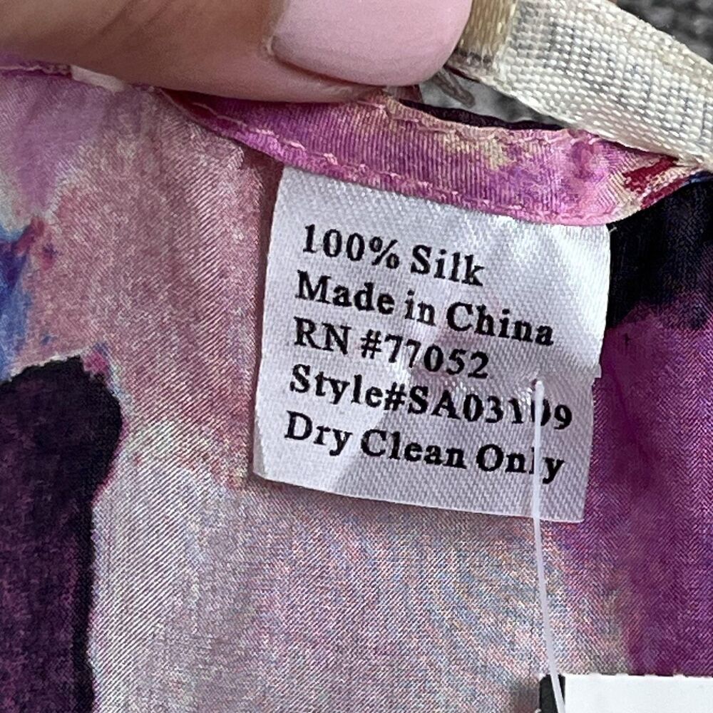 Threads 4 Thought Shirt Womens Small Purple Pink Silk Sleeveless Blouse Wrap Top - Picture 5 of 7